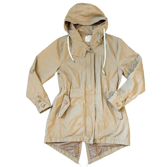 Faded Glory Jackets & Blazers - Faded Glory hooded tan khaki lightweight utility jacket size small